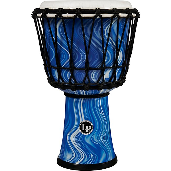 Open Box LP World Rope-Tuned Circle Djembe, 7 in. Level 1  Blue Marble