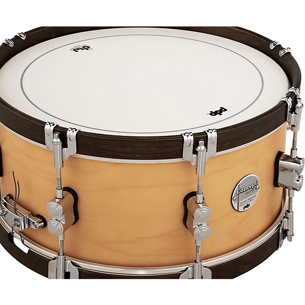 PDP by DW Concept Classic Snare Drum With Wood Hoops 14 x 6.5 in. Natural/Walnut Hoops