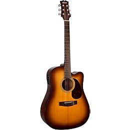 Mitchell T311CE Solid Spruce Top Dreadnought Mahogany Acoustic-Electric Guitar Edge Burst