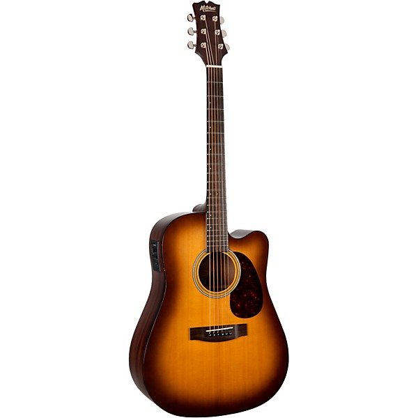 Clearance Mitchell T311CE Solid Spruce Top Dreadnought Mahogany Acoustic-Electric Guitar Edge Burst