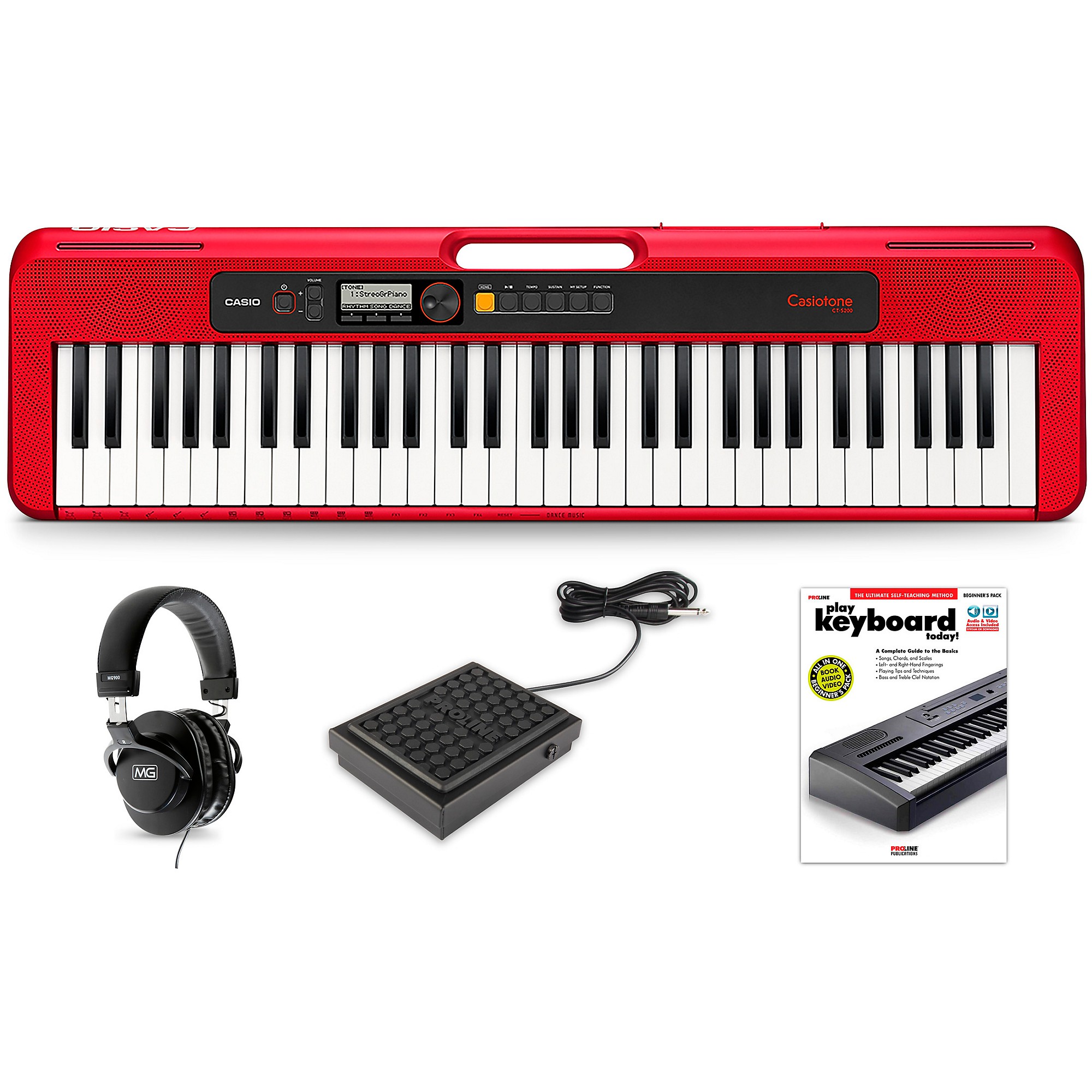 Casio Casiotone CT-S200 Keyboard Essentials Kit Red | Guitar Center