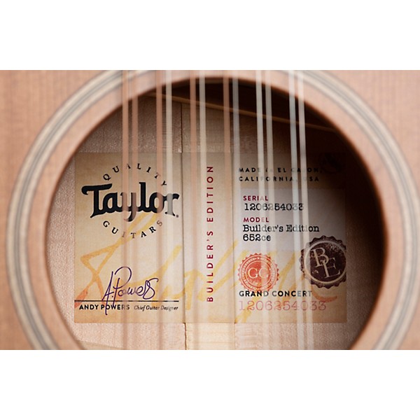 Taylor Builder's Edition 652ce V-Class 12-String Grand Concert Acoustic-Electric Guitar Wild Honey Burst