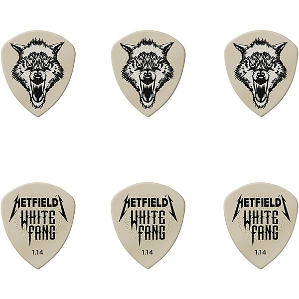 Dunlop James Hetfield Signature White Fang Guitar Picks and Tin 1.14 mm 6 Pack