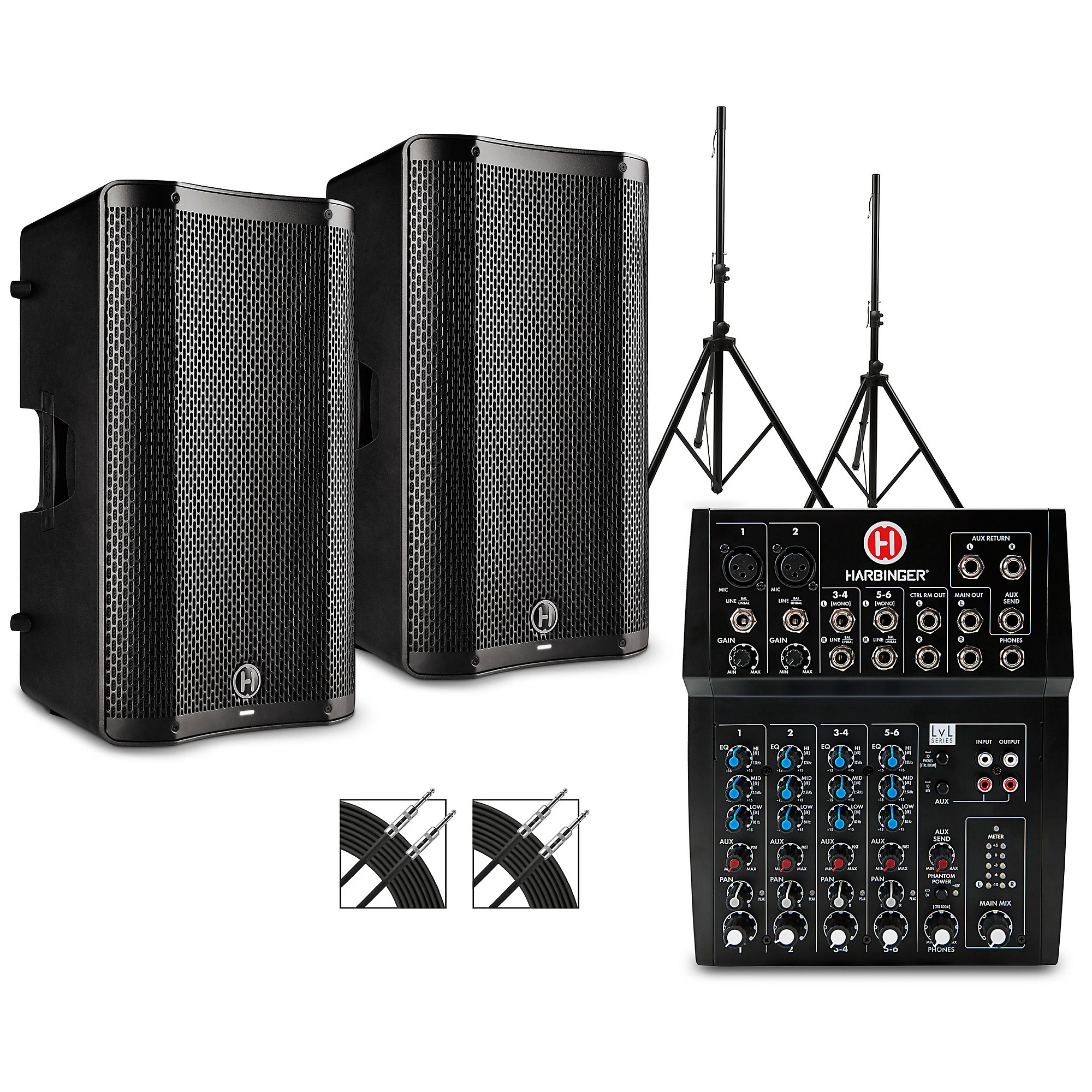 Harbinger L802 Mixer Package With VARI 4000 Series Speakers