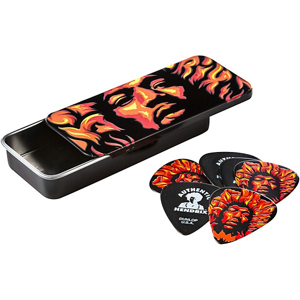 Dunlop Jimi Hendrix '69 Psych Series Guitar Picks & Tin Voodoo Fire 6 Pack