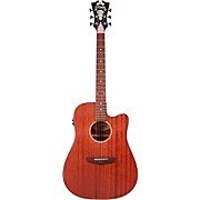 D'angelico Premier Series Bowery Ls Cutaway Dreadnought Acoustic-Electric Guitar Mahogany Satin for sale