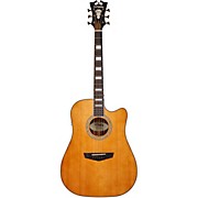 D'angelico Premier Series Bowery Cutaway Dreadnought Acoustic-Electric Guitar Vintage Natural for sale