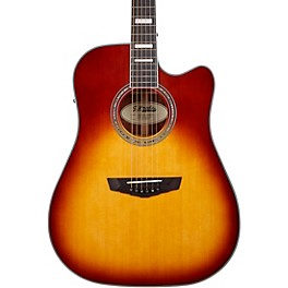 D'Angelico Premier Series Bow... D'Angelico Premier Series Bowery Cutaway Dreadnought Acoustic-Electric Guitar Iced Tea Burst