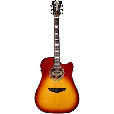 D'angelico Premier Series Bowery Cutaway Dreadnought Acoustic-Electric Guitar Iced Tea Burst for sale