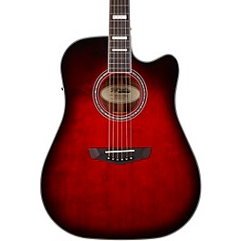 D'Angelico Premier ... D'Angelico Premier Series Bowery Cutaway Dreadnought Acoustic-Electric Guitar Trans Black Cherry Burst