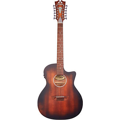 D'angelico Premier Series Fulton Ls 12-String Cutaway Grand Auditorium Acoustic-Electric Guitar Aged Mahogany for sale