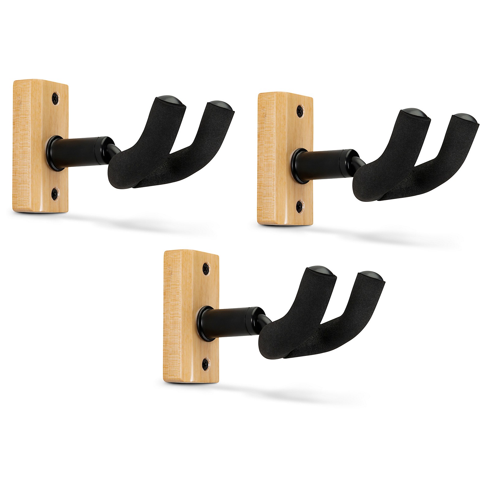 Proline Solid Wood Guitar Wall Hanger Natural 3Pack Guitar Center