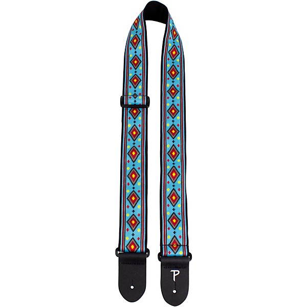 Perri's 2" Jacquard Guitar Strap - Blue Blue Aztec 39 to 58 in.