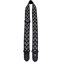 Perri's 2" Jacquard Guitar Strap - Crosses Crosslet Black and White 39 to 58 in.