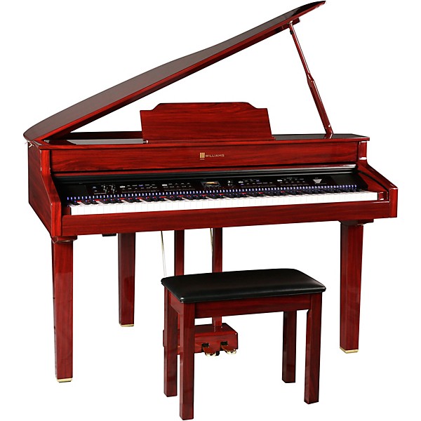Open Box Williams Symphony Grand II Digital Micro Grand Piano With Bench Level 1 Mahogany Red 88 Key