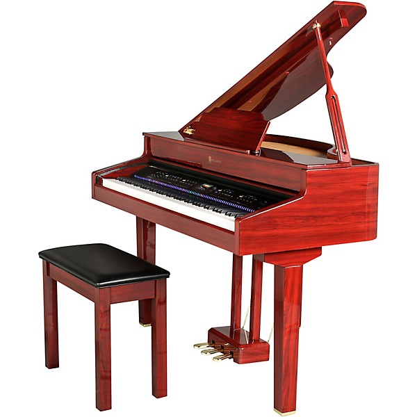 Williams Symphony Grand II Digital Micro Grand Piano With Bench Mahogany Red 88 Key