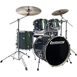 Ludwig Element Evolution 5-piece Drum Set with 22 in. Bass Drum and Zildjian "I" Series Cymbals Emerald Sparkle