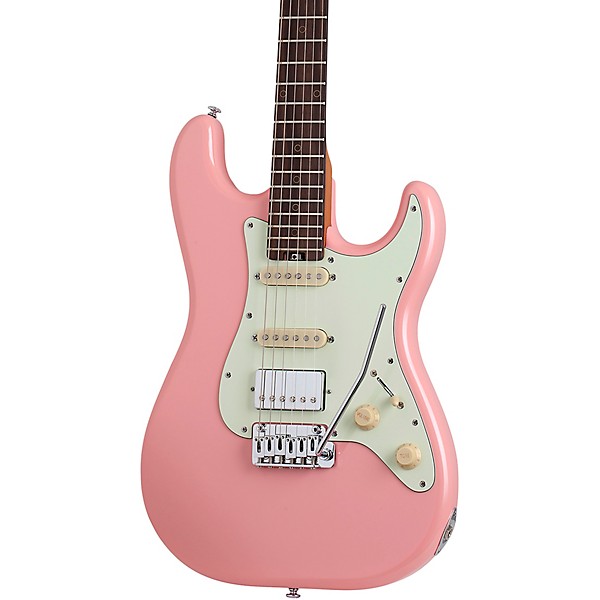 Schecter Guitar Research Nick Johnston Traditional HSS Electric Guitar Atomic Coral Mint Green Pickguard