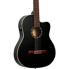 Ortega RCE125SN Family Series Thinline Acoustic-Electric Classical Guitar Satin Black