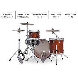 Ludwig Classic Oak 3-Piece Pro Beat Shell Pack With 24" Bass Drum Tennessee Whiskey