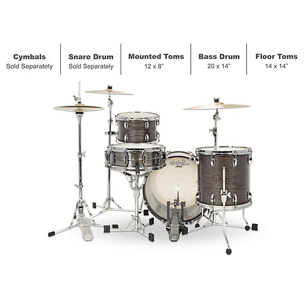 Ludwig Classic Oak 3-Piece Downbeat Shell Pack With 20" Bass Drum Smoke