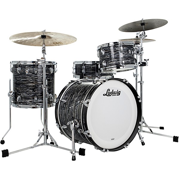 Ludwig Classic Oak 3-Piece Downbeat Shell Pack With 20" Bass Drum Vintage Black Oyster Pearl