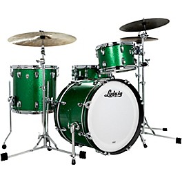 Ludwig Classic Oak 3-Piece Downbeat Shell ... Ludwig Classic Oak 3-Piece Downbeat Shell Pack With 20" Bass Drum Green Sparkle