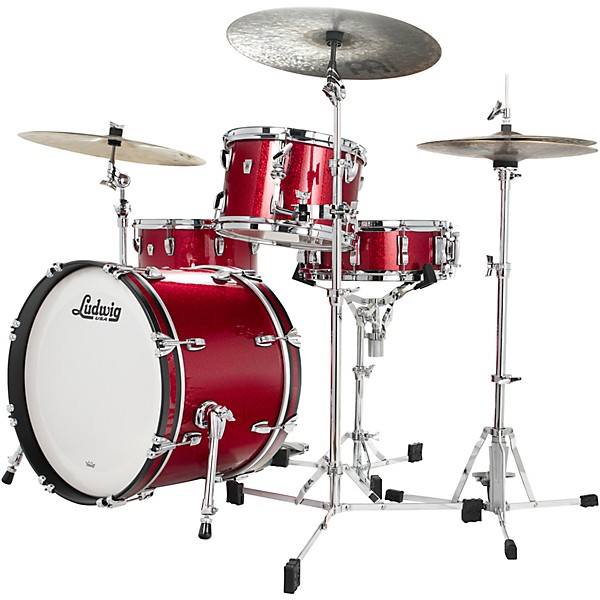 Ludwig Classic Oak 3-Piece Downbeat Shell Pack With 20" Bass Drum Red Sparkle