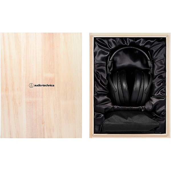Audio-Technica ATH-AWKT Audiophile Closed-Back Dynamic Wooden Headphones Striped Ebony