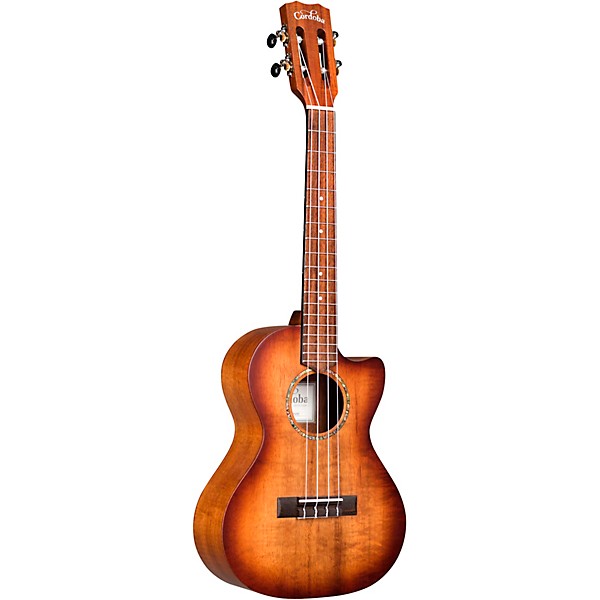 Cordoba 28T-CE Tenor Cutaway CE Acoustic-Electric Ukulele Edge Burst