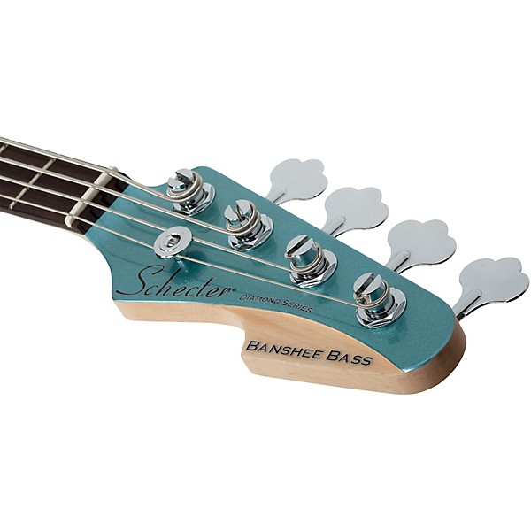 Schecter Guitar Research Banshee 4-String Short Scale Electric Bass Pelham Blue White Pickguard