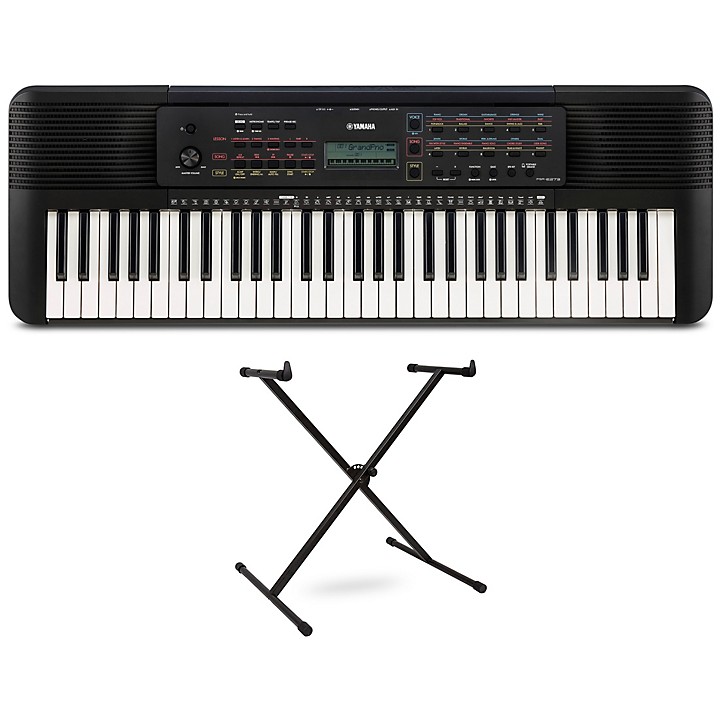 Bench and Accessories Yamaha PSRE273 61-Key Portable Keyboard Bundle with Knox Stand 4 Items