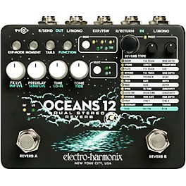 Electro-Harmonix Oceans 12 Dual-Stereo Reverb Effects Pedal Black