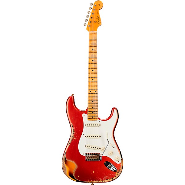 Fender Custom Shop 1956 Stratocaster Heavy Relic Electric Guitar Super Faded Aged Candy Apple Red over 2-Color Sunburst