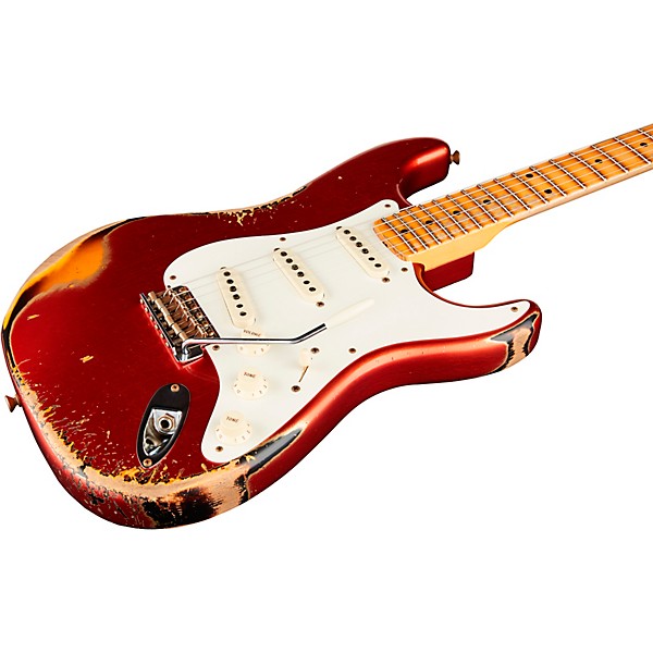 Fender Custom Shop 1956 Stratocaster Heavy Relic Electric Guitar Super Faded Aged Candy Apple Red over 2-Color Sunburst