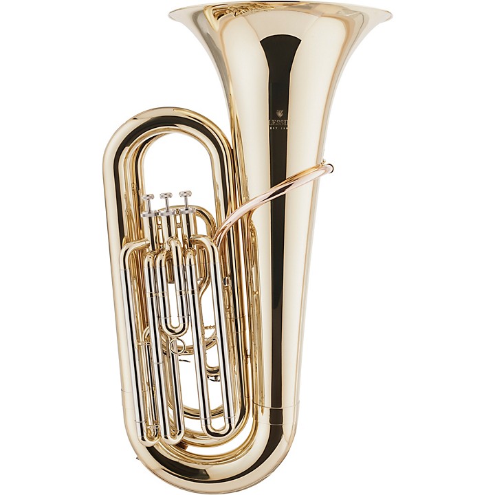 Бас медный духовой инструмент фото Blessing BTU1287 Bb 3/4 3-Valve Tuba Outfit Clear Lacquer Guitar Center