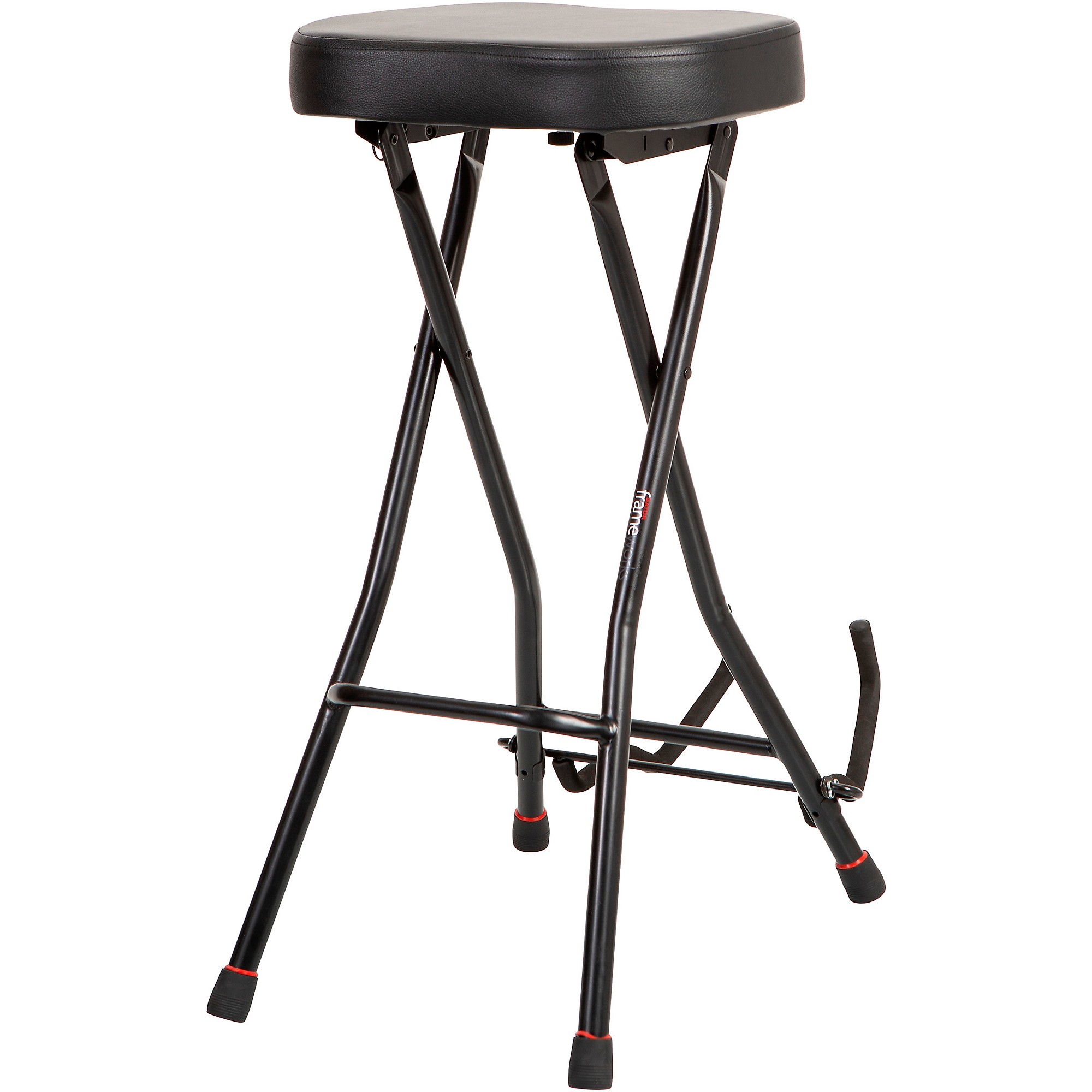 Foldable Musician Stool Guitar Stool Practice Chair Bars Seat Acoustic Guitar Stand with Footrest for Guitarist