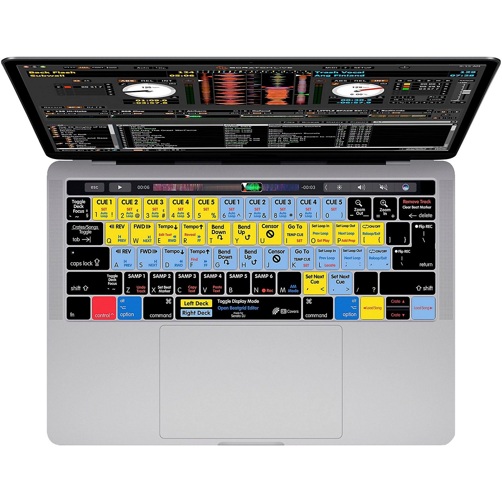 KB Covers Serato DJ - Scratch Live Keyboard Cover for MacBook Pro (Late  2016+) with Touch Bar