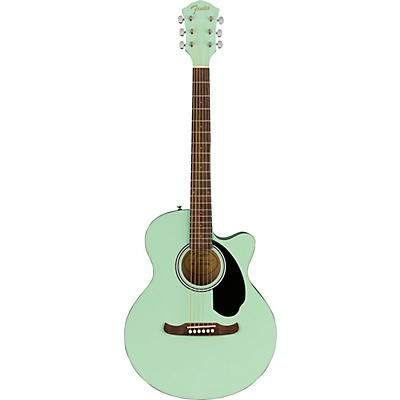 Fender Fa-135Ce Limited-Edition V2 Concert Cutaway Acoustic-Electric Guitar Surf Green for sale