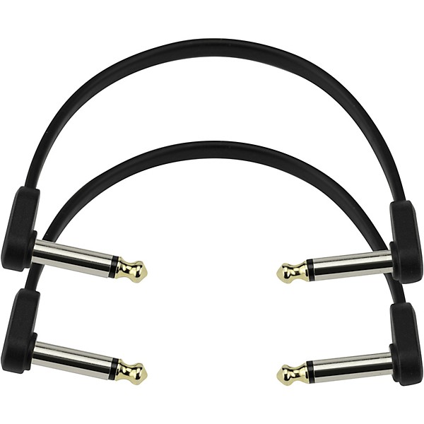 D'Addario Right Angle to Right Angle Flat Patch Cable 2-Pack 6 in.