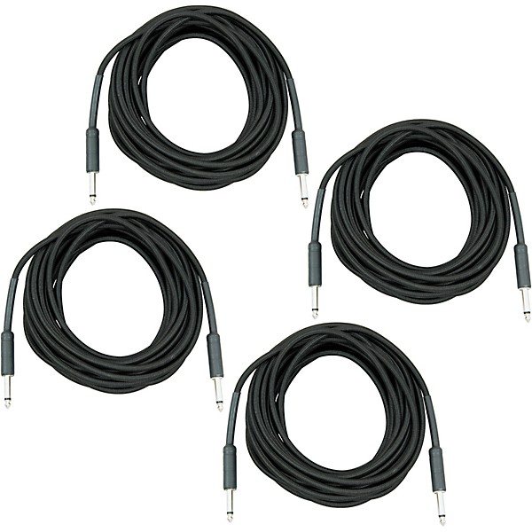 Musician's Gear Braided Instrument Cable 1/4" 4-Pack 20 ft. Black