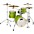 PDP by DW New Yorker 4-Piece Shell Pack ... PDP by DW New Yorker 4-Piece Shell Pack With 16" Bass Drum Electric Green Sparkle