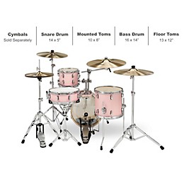 PDP by DW New Yorker 4-Piece Shell Pack With 16" Bass Drum Pale Rose Sparkle