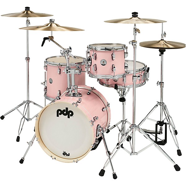 PDP by DW New Yorker 4-Piece Shell Pack With 16" Bass Drum Pale Rose Sparkle