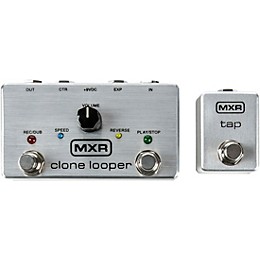 MXR Limited-Edition Clone Looper Effects Pedal Bundle with Tap Tempo Switch and Patch Cable Silver