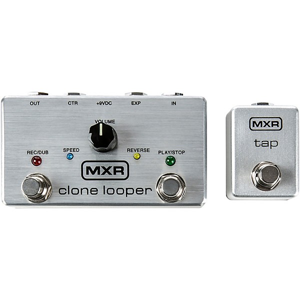 MXR Limited-Edition Clone Looper Effects Pedal Bundle with Tap Tempo Switch and Patch Cable Silver