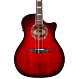 D'Angelico Premier Series Gramercy Single-Cutaway Grand Auditorium Acoustic-Electric Guitar Trans Black Cherry Burst