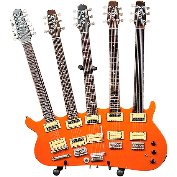 Hal Leonard Rick Nielsen 5-Neck Orange Monster Model Miniature Guitar Replica