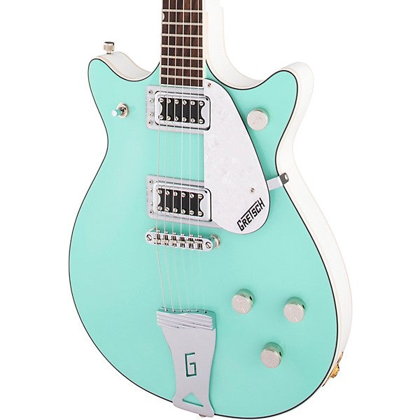 Open Box Gretsch Guitars G5237 Electromatic Double Jet FT Electric Guitar Level 2 Surf Green and White 197881124397