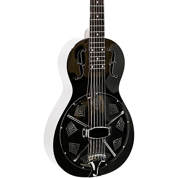 Open Box Recording King RM-993 Metal Body Parlor Resonator Guitar Level 2 Black Nickel 194744324437